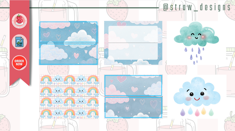 بطاقات السبورة ثيم غيوم