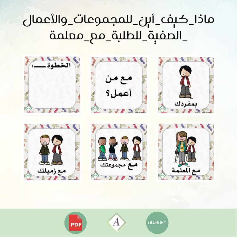 ماذا كيف أين للمجموعات و الأعمال الصفية للطلبة مع معلمة