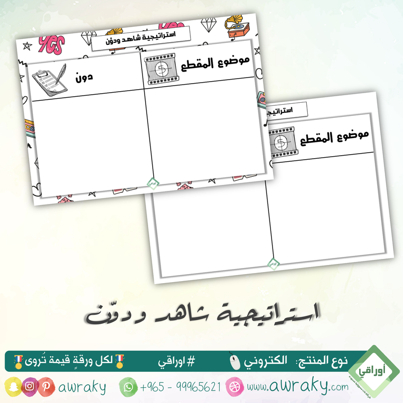 التعلم النشط - استراتيجية شاهد و دون