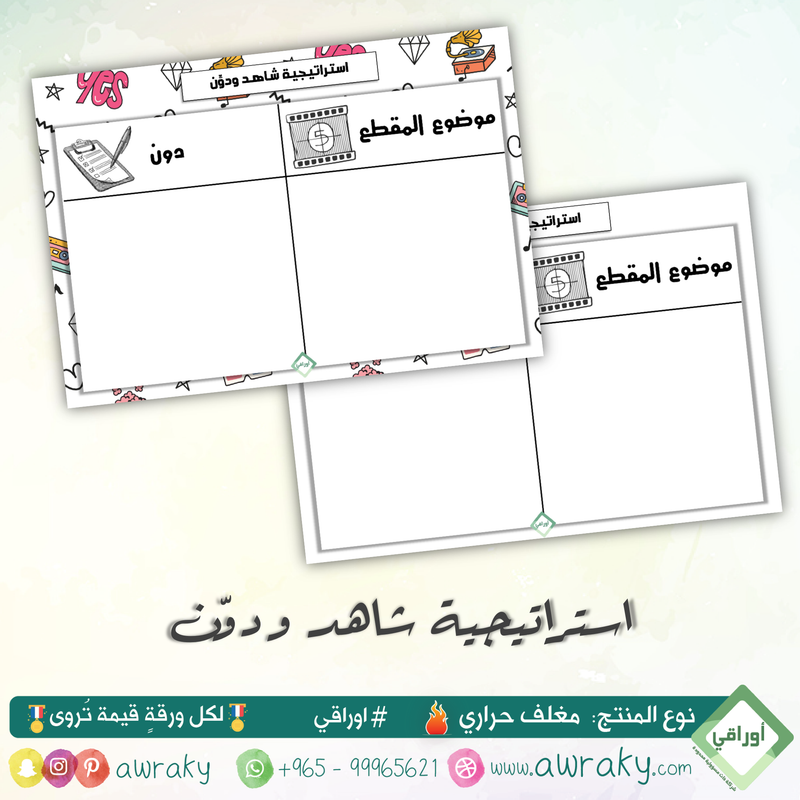 مغلف حراري - التعلم النشط - استراتيجية شاهد و دون