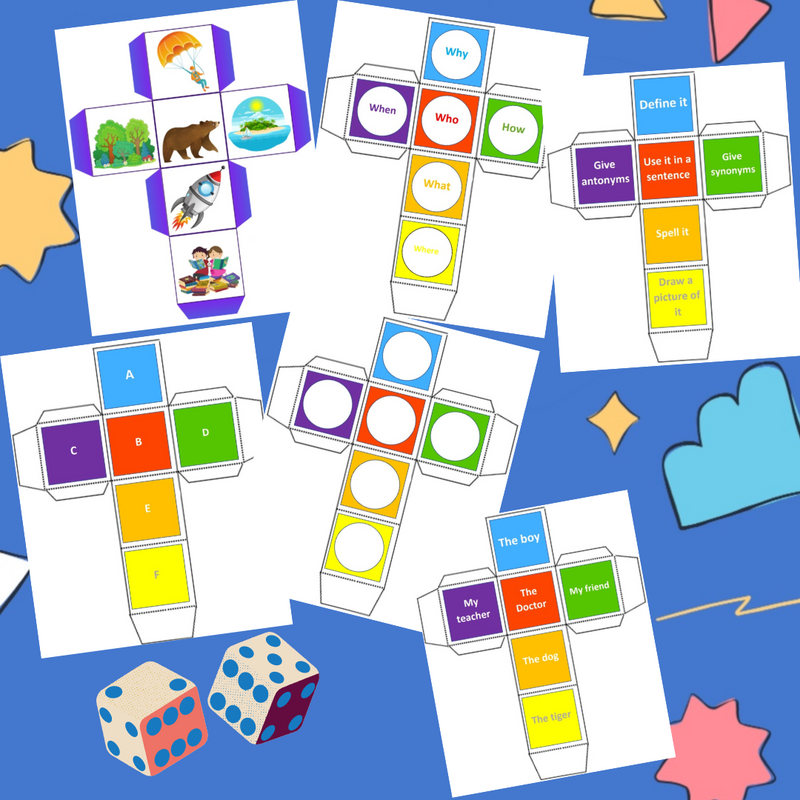 Language Learning Activities Dice PDF (12 Dice) - 1