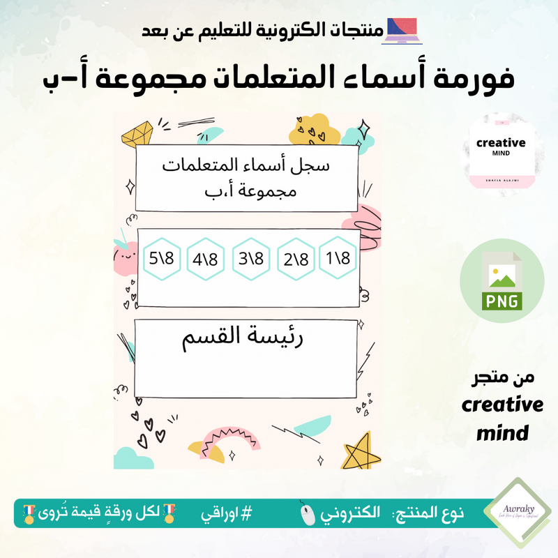 فورمة أسماء المتعلمات مجموعة أ-ب