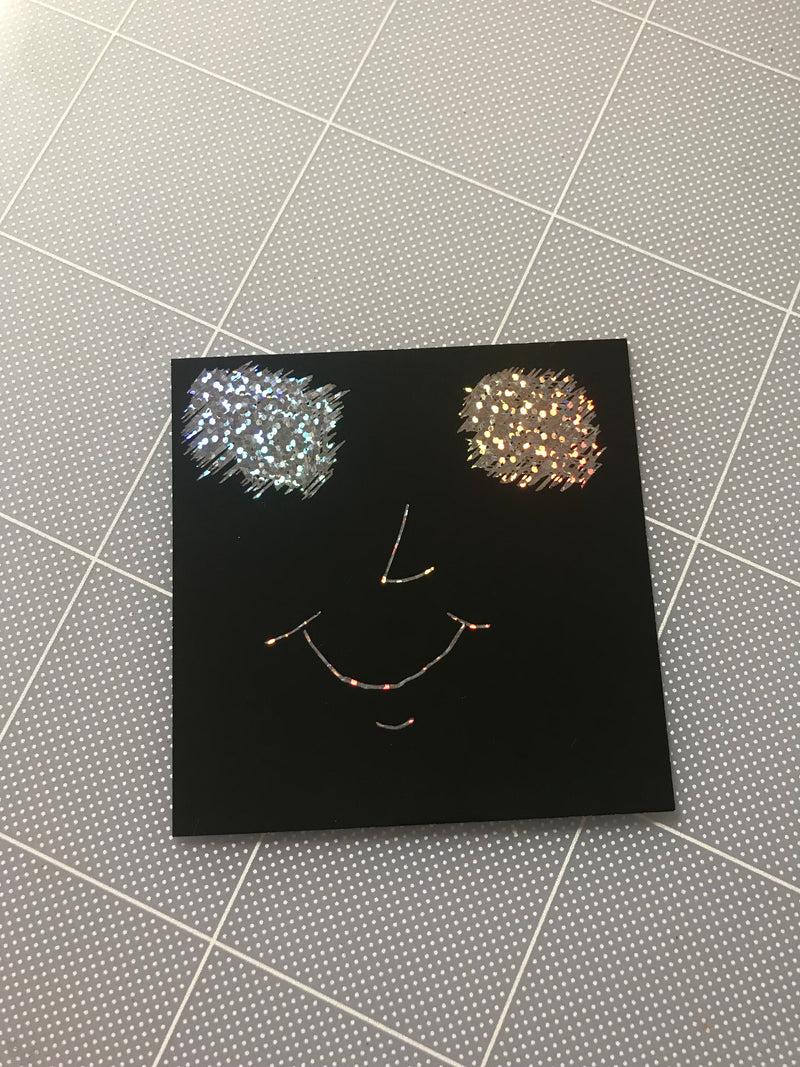 بطاقات خدش سوداء مع عصاة - فضية