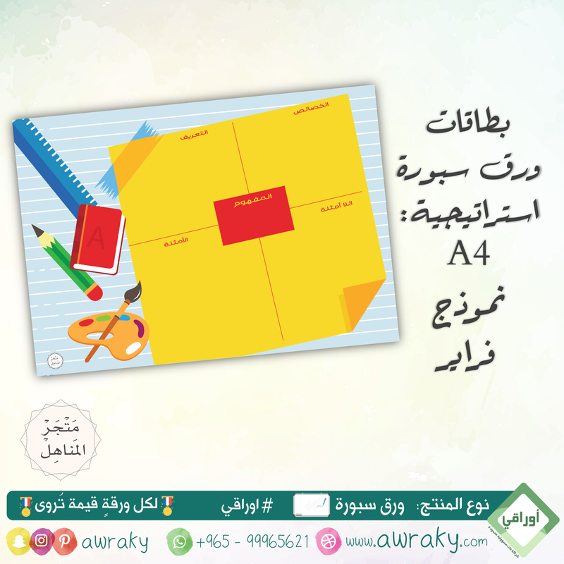 سبورة - استراتيجية - نموذج فراير - المناهل