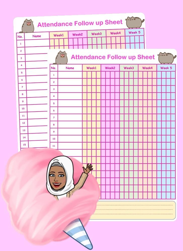 سجل الحضور و الغياب الملون - 1