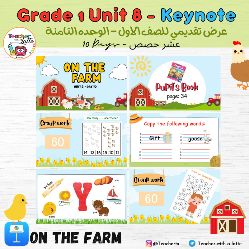 عرض تقديمي للصف الاول - الوحده الثامنة - Grade 1 Unit 8 Keynote - 1