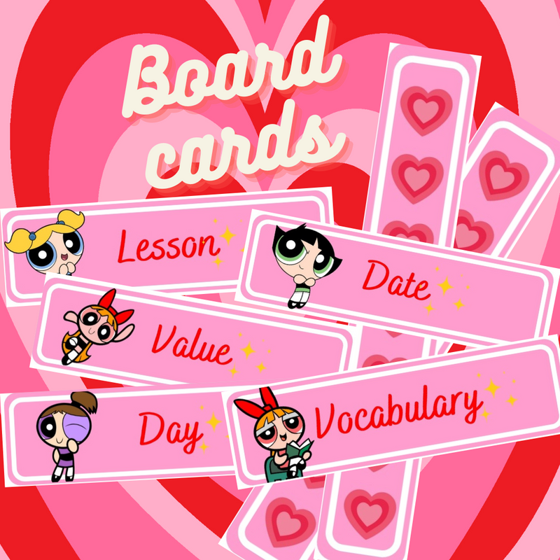 Powerpuff Girls Board Organizing Cards (10 cards + 6 organizers) - 1