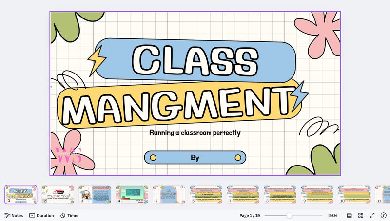 ورشة عمل باللغة الانجليزية بعنوان Classroom Mangment - 1