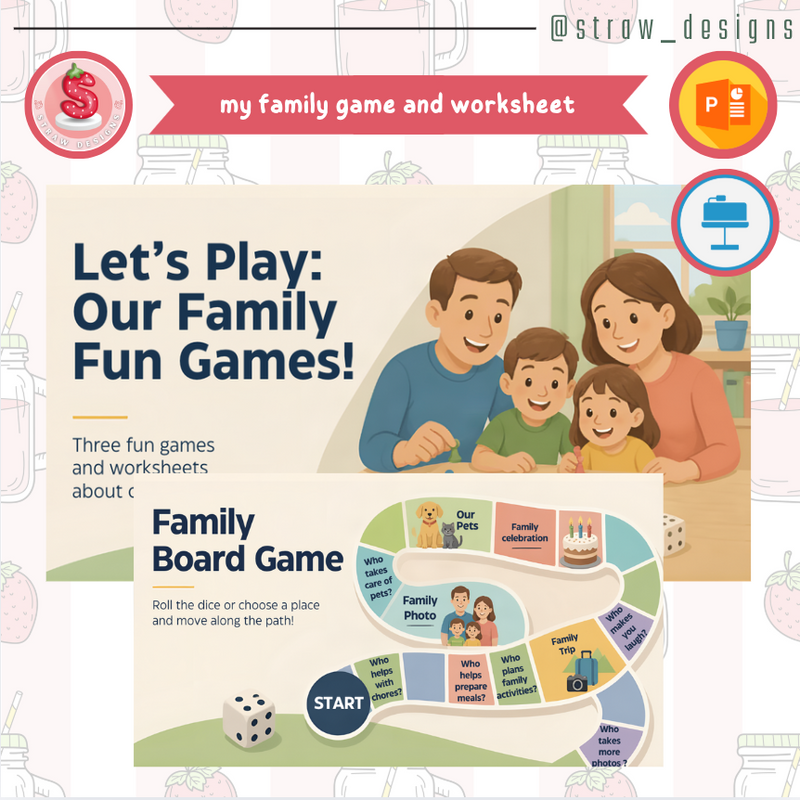 my family game and worksheet