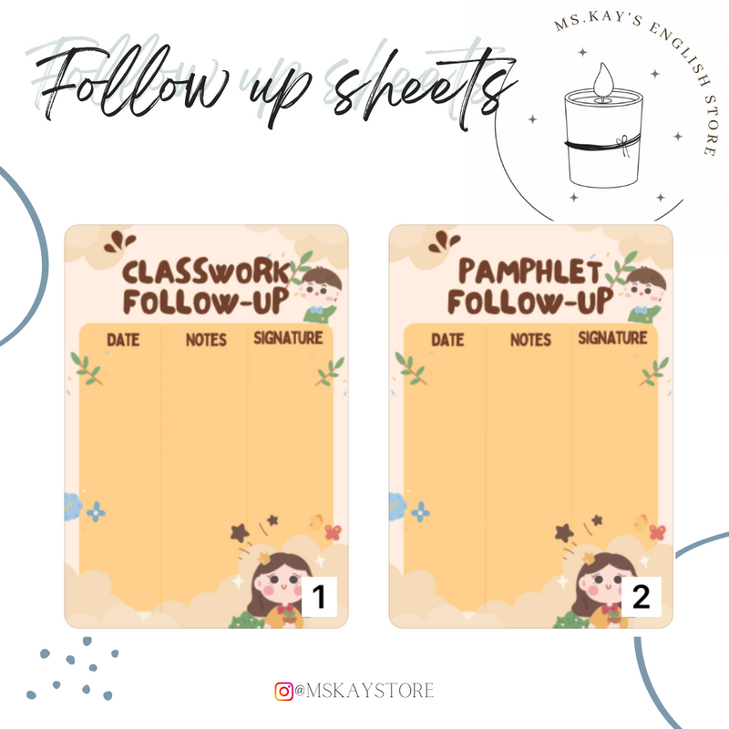 Orange Follow-up Sheets - 1