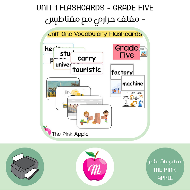 Unit 1 Flashcards - Grade five- مغلف حراري