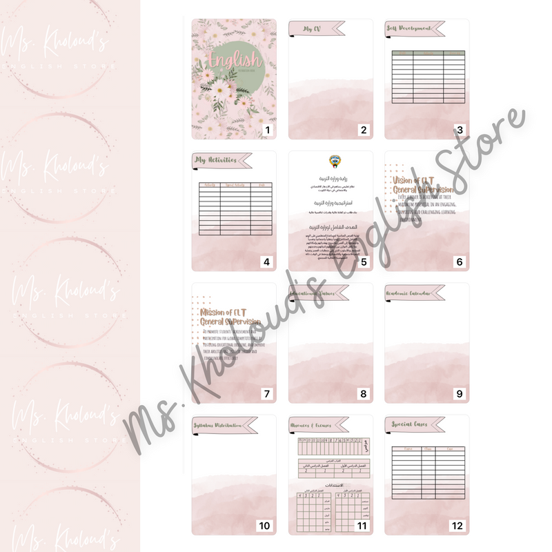 Printable Shades of Pink English preparation Book - 2