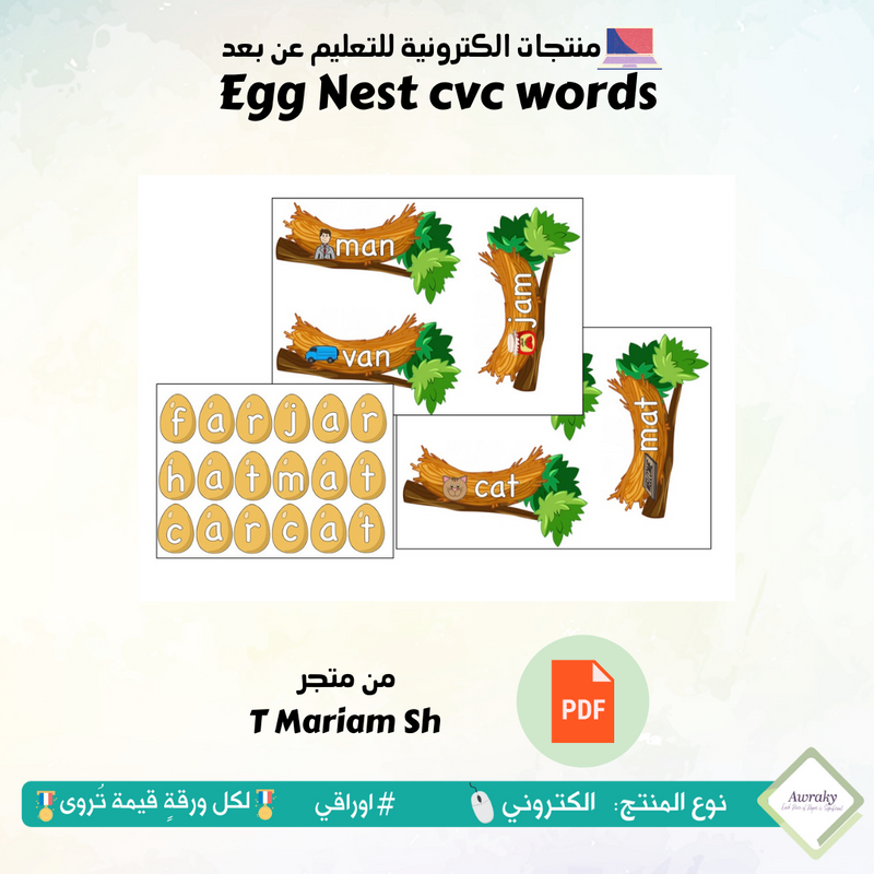 Egg Nest cvc words